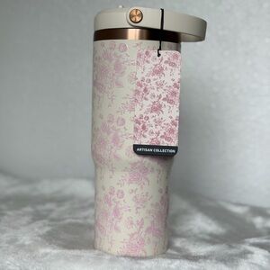 Hydrapeak vintage inspired pink floral toile pattern rose Nomad water bottle
